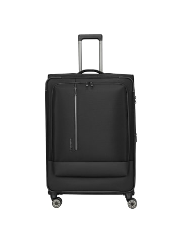 travelite Crosslite - 4-Rollen-Trolley XL 81 cm erw. (schwarz) in schwarz