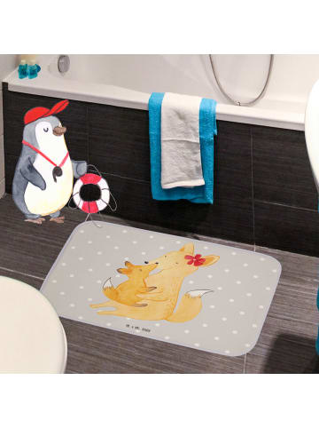 Mr. & Mrs. Panda badezimmermatte Fuchs Mama ohne Spruch in Grau Pastell