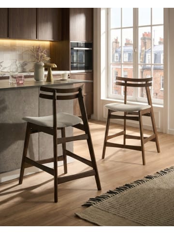 Beliani 2-tlg Esszimmerstuhl CYNTHIANA in Braun/Beige