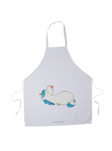 Mr. & Mrs. Panda Schürze Einhorn Schnuller ohne Spruch in Weiß