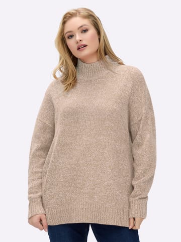 sheego Pullover in beige-meliert