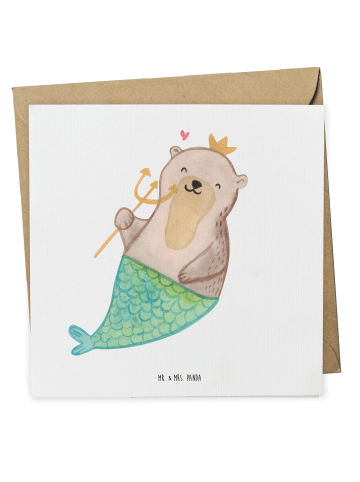 Mr. & Mrs. Panda Glückwunschkarte Wassermann Astrologie ohne Spruch in Weiß