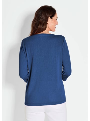 GOLDNER Kurzgröße:  Shirt Modisches 3/4-Arm-Oberteil in royalblau