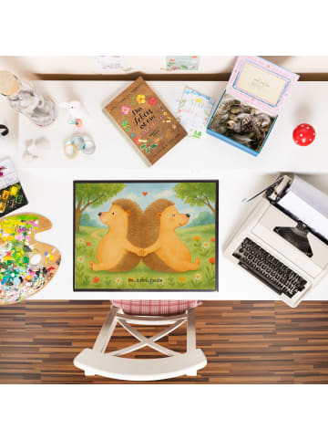 Mr. & Mrs. Panda Schreibunterlage Igel händchenhaltend Design oh... in Weiß