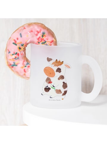Mr. & Mrs. Panda Teetasse Glas Kuh ohne Spruch in Transparent