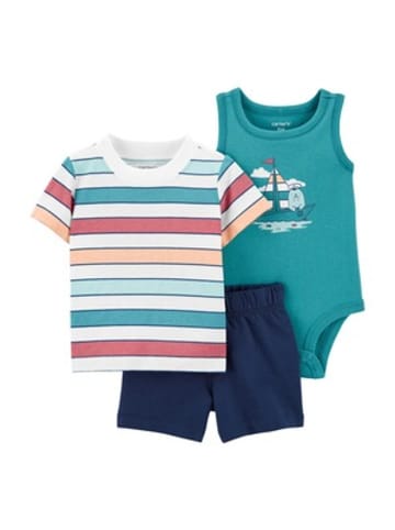 carter's 3-tlg. Set Body ohne Arm, T-Shirt und Shorts Boot in Mehrfarbig