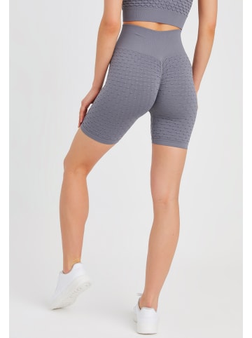 Leif Nelson Damen Seamless Sport Shorts Fitness kurze Hose in grau