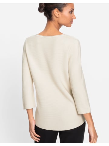 Olsen Rundhalspullover in Canvas Beige