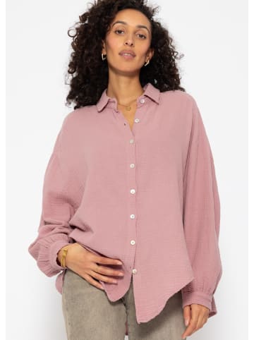 SASSYCLASSY Ultra Oversize Musselin-Blusenhemd kürzere Variante in Violett