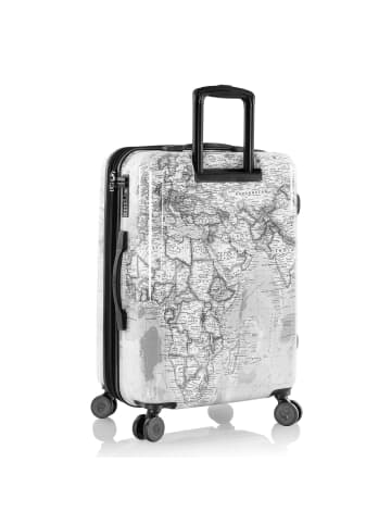 Heys Black Camo 4 Rollen Kofferset 3-teilig mit Dehnfalte in black-white world map