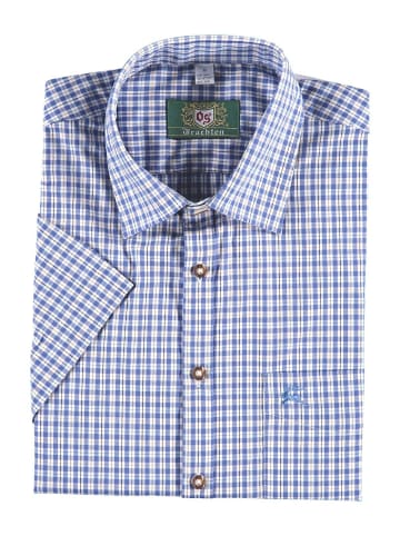 OS-Trachten Trachtenhemd 421000-3729 in blau