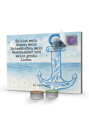 Mr. & Mrs. Panda Kerzen Adventskalender Anker Blau Design mit Sp... in Weiß