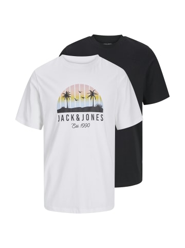 Jack & Jones T-Shirt 'Palm' 2er Pack in schwarz