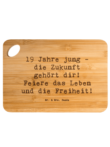 Mr. & Mrs. Panda Schneidebrett Spruch 19. Geburtstag mit Spruch in Braun