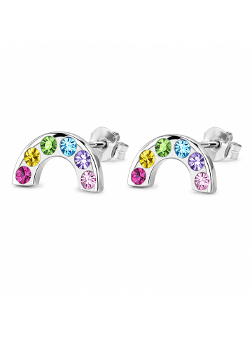 schmuck23 Silber Ohrringe 925 Regenbogen 0,7 cm x 0,8 cm
