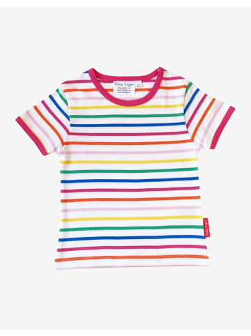 Toby Tiger T-Shirt mit Regenbogenstreifen in bunt