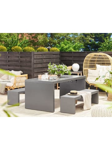 Beliani 3-tlg Gartentisch Set TARANTO in Grau