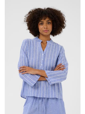 CULTURE Bluse langarm CUarletty Relaxed fit in Powder Blue/Gardenia Stripe