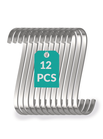 Praknu 12 kleine S-Haken Edelstahl Flach 8cm - bis 25kg Belastbar -