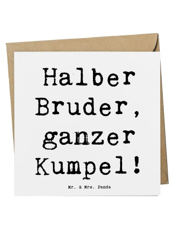 Mr. & Mrs. Panda Einladungskarte Spruch Halbbruder Kumpel mit Sp... in Weiß