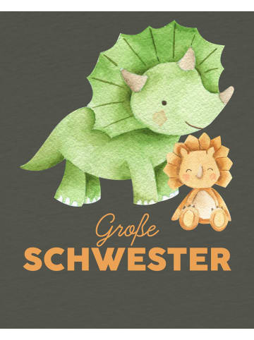 wat? Apparel T-Shirt Dinosaurier 07 Große Schwester in Khaki