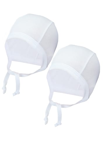TupTam Unisex Baby Erstlingsmütze zum Binden 2er Pack in weiß