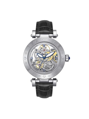 Empress Theodora Automatikuhr mit Lederarmband in Silver/Black