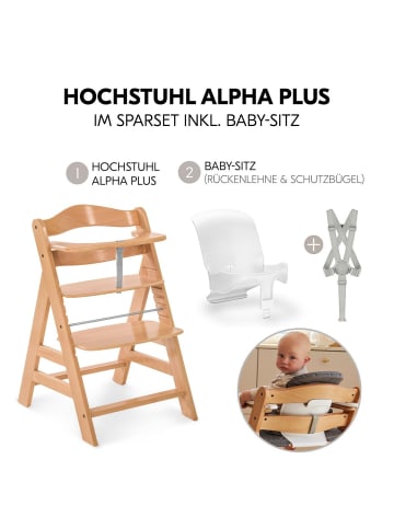 Hauck Hochstuhl Alpha Plus - im Sparset in brown,white
