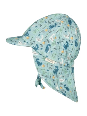 Sterntaler Schirmmütze mit Nackenschutz Dinos in helltürkis