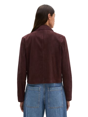 Marc O'Polo Velourslederjacke fitted in Black Cherry