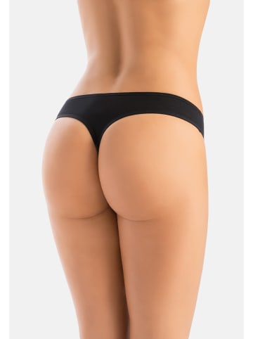 Teyli Klassischer Bamboo-Tanga Brazistri in schwarz