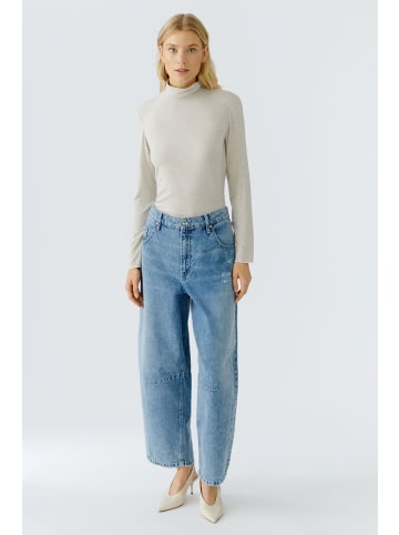 Oui Langarmshirt in light beige mel