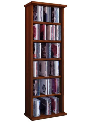 VCM  Holz CD DVD Stand Regal Schrank Ständer Vostan in Kern-Nussbaum