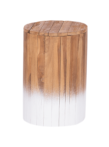 Beliani Beistelltisch MOVAS in Braun/Weiß - (W) 30 x (H) 44 x (L) 30 cm
