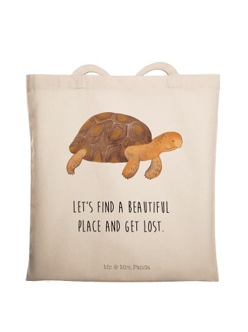 Mr. & Mrs. Panda Beutel Schildkröte MHerzieren mit Spruch in Creme