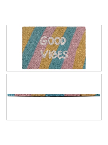 relaxdays Fußmatte "Good Vibes" in Bunt - (B)60 x (T)40 cm