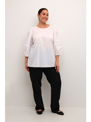 KAFFE curve Langarm-Bluse KCelina in Optical White