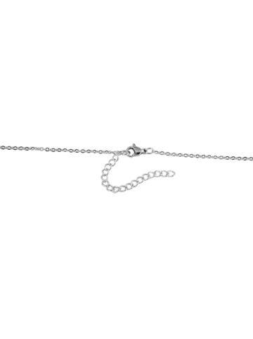 Adeliás Damen Halskette – Ankerkette aus Edelstahl mit Zirkonia 43 cm in silber