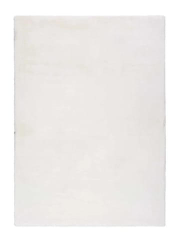 Atticgo Waschbarer Hochflor-Teppich FOX rund in weiß