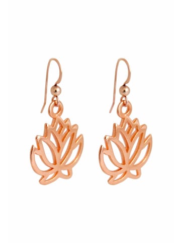 Gemshine Ohrringe YOGA Lotus Blumen in rose gold coloured