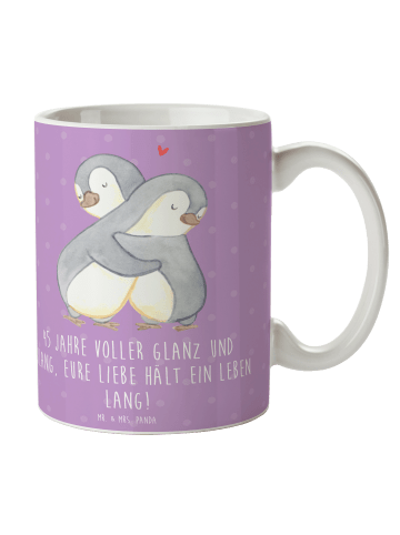 Mr. & Mrs. Panda Tasse 45. Hochzeitstag Messinghochzeit mit Spruch in Lavendeltraum