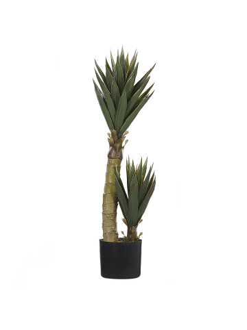 Beliani Kunstpflanze YUCCA in Grün/Schwarz - (W) 16 x (H) 90 x (L) 16 cm