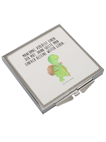 Mr. & Mrs. Panda Kosmetikspiegel Schildkröte Wanderer mit Spruch in Weiß