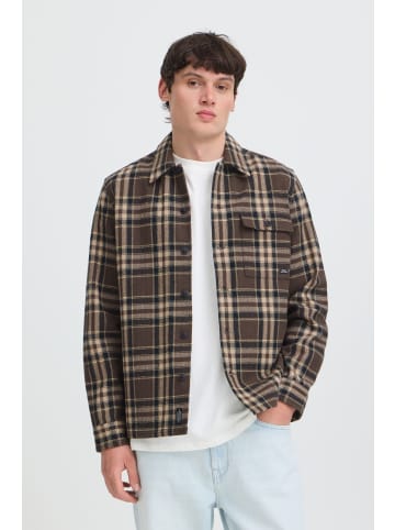BLEND Langarmshirt Knopfleiste Karomuster Modisch in Braun