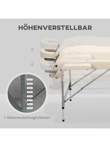 HOMCOM Massageliege-185L x 70B x 58-82H cm-Beige
