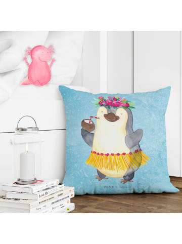 Mr. & Mrs. Panda Deko Kissen Pinguin Kokosnuss ohne Spruch in Eisblau