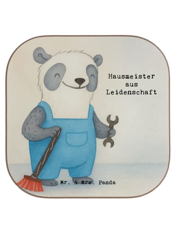 Mr. & Mrs. Panda Bierdeckel Hausmeister Leidenschaft Design mit ... in Weiß