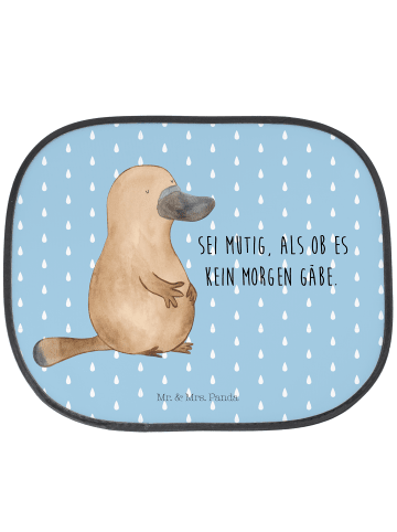 Mr. & Mrs. Panda Auto Sonnenblende Schnabeltier Mut mit Spruch in Blau Pastell