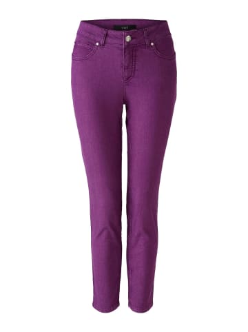 Oui Jeggings BAXTOR cropped mid waist, slim fit in sparkling grape