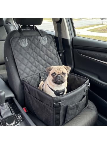 relaxdays Hundeautositz in Schwarz - (B)43x(H)25x(T)43 cm